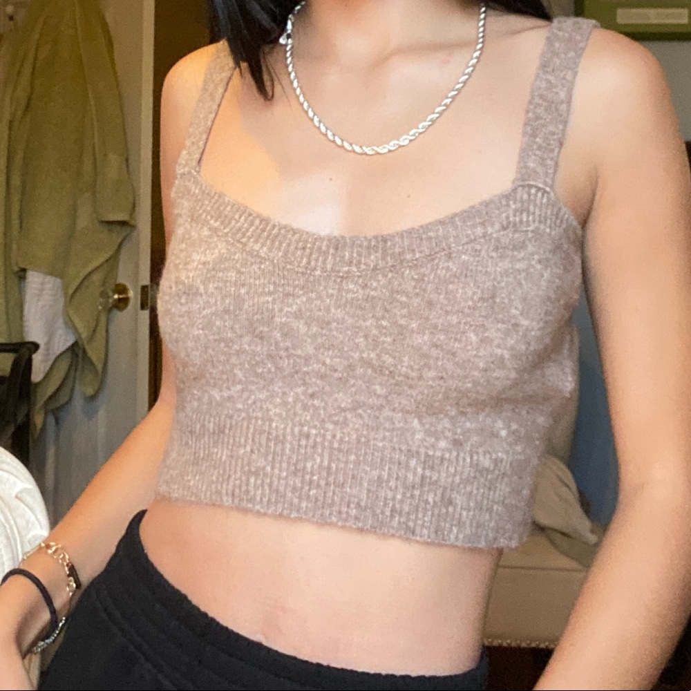 Zara Brown knit tank
